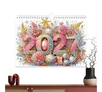 Calendrier mural 2027 - 24,9 x 17 cm - Strass - Thème vacances - 12 mois | Calendrier mural pour cuisine, chambre à coucher, salon, dortoir, bureau, collectionneurs d'art