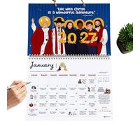 Calendrier Mural 2027 27,9 x 21,6 cm 12 Mois Décoration Chrétienne Épais