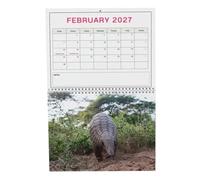 Calendrier mural 2027 - 28 x 20 cm - 12 mois - épais - Décoration pangolin