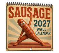 Calendrier mural 2027 avec gros blocs de épais Motif saucisse | Calendrier mensuel 2027 - Décoration murale pour la maison, le bureau, l'école, la salle de classe, l'université, le bureau