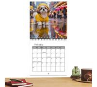 Calendrier mural 2027 avec motif chien - Agenda scolaire quotidien en | Calendrier 2027 en forme d'animal - Décoration murale pour la maison, le bureau, le dortoir, le Nouvel An, les enseignants