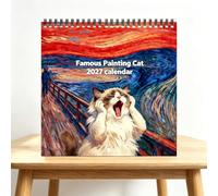 Calendrier mural 2027 avec motif de chats - Cadeau amusant pour les | Calendrier mural pour chat célèbre - Cadeau de Noël