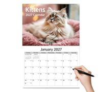 Calendrier Mural 2027 De Janvier À Décembre Planificateur De Bureau En 12 | Calendrier Mensuel Grille De Dates Pour Bureau École Maison Lecture Étude Tâche Exercice Sport Vacances Fête Annive Chat