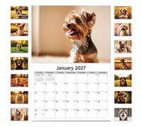 Calendrier Mural 2027 De Janvier À Décembre Planificateur De Bureau En 12 | Calendrier Mensuel Grille De Dates Pour Bureau École Maison Lecture Étude Tâche Exercice Sport Vacances Fête Annive Chien