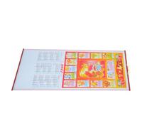 Calendrier Mural 2027 en Faux Rotin Style Zodiaque Chinois Traditionnel | Design en Rouleau Classique, Aperçu Mensuel, Décoration pour Nouvel An Lunaire et Festival du Printemps