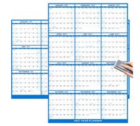 Calendrier mural 2027 Grand Format Laminé Effaçable Horizontal Vertical | Planificateur Mural Annuel Pour Organisation Planning Rendez-vous École Emploi du Temps Maison Bureau Salle de 32X48 pouces