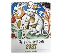 Calendrier mural 2027 motif chat | Décoration de chambre de janvier à décembre 2027 | Calendrier mural amusant sur 12 mois | Pour salon, chambre à coucher, bureau, cuisine, dortoir, appartement