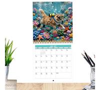 Calendrier mural 2027 Planificateur annuel chat | Calendriers muraux 2027 Décoration animale pour rendez-vous Agenda académique Vacances Maison école Salle de classe