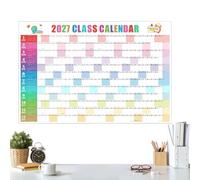 Calendrier mural 2027 - Planificateur effaçable à sec | Laminé réutilisable | Grand format de 12 mois, surface effaçable à l'eau, design réutilisable, dates claires, idéal pour la maison, le bureau