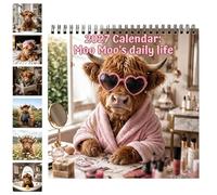 Calendrier Mural 2027 Planificateur Mural Thème Vache Janvier-Décembre 2027