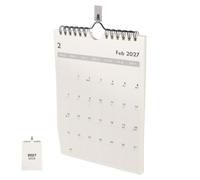 Calendrier Mural 2027 Présent Rentrée Minimaliste Blanc, Spirale, Notes | Dates Anglaises Claires, Style Nordique Moderne, pour ureau Enseignant, Tableaux et Affichage