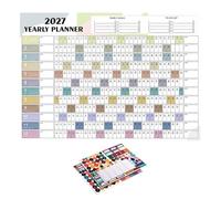 Calendrier mural 2027 recto-verso 12 grand format avec étiquettes