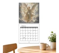 Calendrier mural 2027 sur le thème des - 12 mois avec citations | Calendrier mural 2027 sur le thème des anges - 7.87x7.87x0.59 in / 20 x 20 x 1,5 cm - Papier de qualité supérieure 145 g - 12