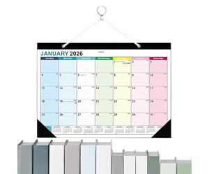 Calendrier mural, 30 x 40 cm, 43 x 31 cm, planificateur mensuel 2026-2027, pages de janvier à juin, mise en page inscriptible, blocs Easy View, organisateur du bureau pour affaires, classe, hôtel