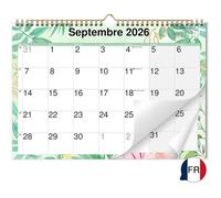 Calendrier Mural A3 2026 2027 dès Sept 2026 Gros Caractères Français Calendrier mural A3 paysage sept 2026 à déc Fleurs MEMO