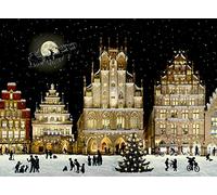 Calendrier mural A4 : panorama urbain de Noël