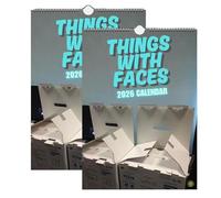 Calendrier mural amusant 2026-12 mois Things With Faces - Objets insolites avec visages - Planificateur créatif pour la maison et le bureau, cadeau pour les amateurs de comédie et de malice visuel (2