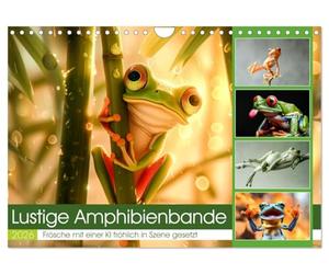 Calendrier mural amusant avec bande amphibienne (calendrier mural 2026 DIN A4 paysage) calendrier mensuel CALVENDO