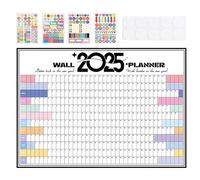 Calendrier mural annuel 2025 - Grand planificateur mensuel - Calendrier suspendu de 12 mois | Calendrier annuel scolaire, organisateur familial, décoration de bureau à domicile, suivi de l'heure