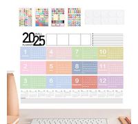 Calendrier mural annuel 2025 - Planificateur mensuel décoratif, calendrier à suspendre sur 12 mois | Calendrier annuel scolaire, motif floral, décoration de maison et de bureau, organiseur mensuel