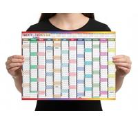 Calendrier mural annuel 2026 - Format A3 - Grand calendrier annuel de janvier à décembre - Tableau de planification annuel complet pour étudiant, famille, maison, école, bureau, étude, travail