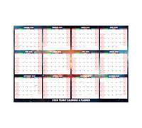 Calendrier mural annuel 2026 - Plan d'enregistrement d'autodiscipline double face, planificateur effaçable à sec double face 24 x 34 pouces | Planificateur de calendrier mensuel | pour l'exercice de n