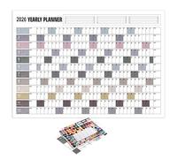 Calendrier mural annuel 2026 | Poster annuel complet avec autocollants | Accessoires de gestion du temps personnel pour organiser des listes de choses à faire, des rendez-vous, planifier des objectifs