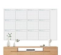 Calendrier mural annuel effaçable - Poster - Planificateur de 12 mois effaçable - Calendrier mural géant et effaçable - Calendrier annuel non daté pour organiser et mettre à jour