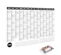 Calendrier mural annuel - Excellent calendrier annuel flexible pour une planification facile, planificateur mural lisse et épais pour l'école, l'organisation des objectifs, les murs de la maison,