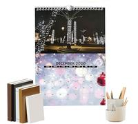 Calendrier mural annuel - Scènes naturelles 2026, organiseur relié au format A4 | Calendrier naturel pour lecture, étude de santé, école, exercice à domicile, entraînement, vacances