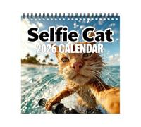 Calendrier mural avec chats 2027 - Déc 2027 - Agenda selfie avec chats | Calendrier de bureau amusant pour les amoureux des animaux, maison, appartement, salon, entrée, école