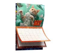 Calendrier mural avec chats pour l'année 2026 - Planning mural pour l'année 2026 de janvier à décembre - Calendrier chat pour 12 mois, pour la famille, le salon, le bureau, le bureau et le bureau