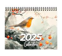 Calendrier mural, calendrier mensuel 2025 - Calendrier mensuel 2025 Édition Oiseaux | Calendrier mural de bureau de 12 mois pour salon, chambre, salle d'étude
