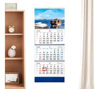 Calendrier mural, calendrier mois par mois à 4 portes accrocheuses et décoratives | 2026 à suspendre, pour bureau, école, salle de classe, famille, chambre dortoir, planification du nouvel an