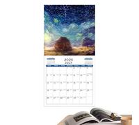 Calendrier mural - Calendrier mural mensuel avec illustrations de scènes - planificateur pour, enseignants, appartement, chambre à coucher, maison, salle de classe, école, collège