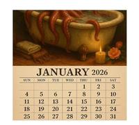 Calendrier Mural | Calendrier Murale 2026 Période de 12 Mois sur le Thème des Pieuvres,Planificateur de Tâches avec Écriture Fluide de Janvier à Décembre pour la Famille, l'École et le Bureau
