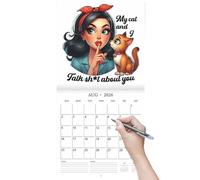 Calendrier mural - Calendrier sarcastique amusant avec mots grossiers - Organiseur suspendu - Décoration intemporelle pour la maison, le lieu de travail, la chambre à coucher