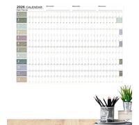 Calendrier mural, carnet de planification annuel, grand organisateur 2026 de 29 x 20 pouces avec étiquettes et autocollants pour le nettoyage de la maison, exercice d'entraînement, vacances, décoratio