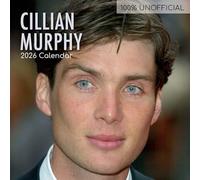 Calendrier mural carré 2026 - Cillian Murphy 30,5 x 30,5 cm, vue mensuelle, 16 mois, thème icônes, comprend 180 autocollants de rappel