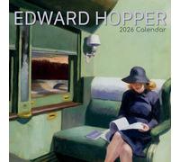 Calendrier mural carré 2026 - Edward Hopper 30,5 x 30,5 cm, vue mensuelle, 16 mois, thème artistique, comprend 180 autocollants de rappel