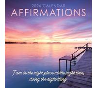 Calendrier mural carré de 12" x 12" de 2026 sur les affirmations/la gratitude avec des paysages naturels époustouflants - Sans plastique, respectueux de l’environnement. Planificateur quotidien