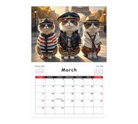 Calendrier mural chat 2026 | Calendrier mensuel à accrocher sur le thème du chat - à, janvier - décembre 2026, agenda pour décoration de la maison Salon Bureau école Pian
