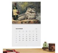 Calendrier Mural Chat 2026 - Planificateur Annuel et Mensuel Papier Épais | Calendrier Mural Chat 12 Mois Planificateur - Pour Décoration d'Intérieur École Appartement Famille Salle de Classe Nouvel A