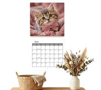 Calendrier mural chat 2027 Planner Mural Chatons À Double Fil Métallique