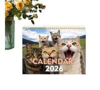 Calendrier Mural Chat,Adorable et Mignon,Planificateur de Calendrier des Vacances 2026 - Pour L École La Famille L Organisation Le Lieu De Travail La Maison La Planification La Table L Étude Et Les Am