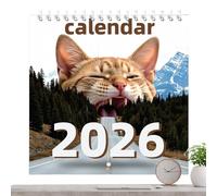 Calendrier mural chat - Calendrier mensuel mignon 2026, amusantes de chats, mise en page du de date, design à suspendre durable, papier épais de qualité | de bureau à domicile