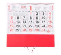 Calendrier Mural Chinois 2025 Année du Serpent en Papier Rouge | Référence Lunaire et Fêtes Internationales, Décor Mural Raffiné, pour Bureau et Maison, Style Chinois
