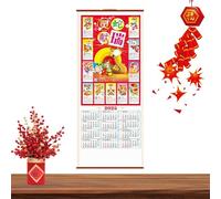Calendrier mural chinois 2025 - Calendrier mural Année du Serpent Calendrier mural 2025 | Calendrier lunaire mensuel pour l'année du serpent | Calendrier du Nouvel An pour la décoration de la maison