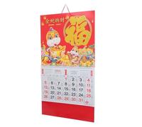 Calendrier Mural Chinois 2025 Rouge, Rappel Annuel du Nouvel An | Papier, Couleurs Vives, pour Atelier ou Comptoir, Aide à Suivre les Dates Fêtes
