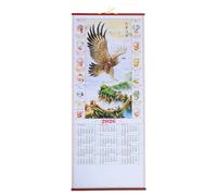 Calendrier Mural Chinois 2026 Cheval, Rouleau Décoratif en Papier | Style Traditionnel Feng Shui, Usage Maison et Bureau, Repérage Clair, Format Suspendu pour Nouvel An Chinois